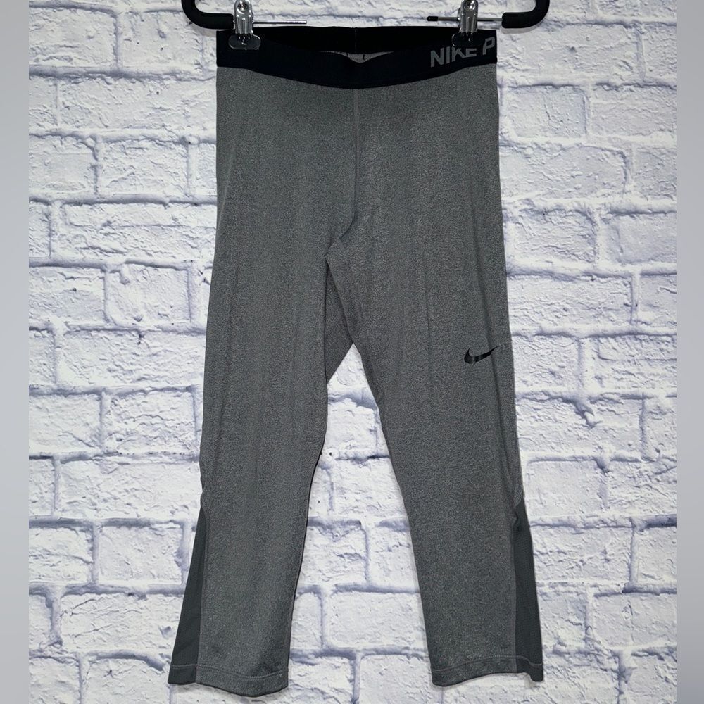 NIKE PRO WOMEN'S LEGGING TIGHT WORKOUT PANTS GREY M